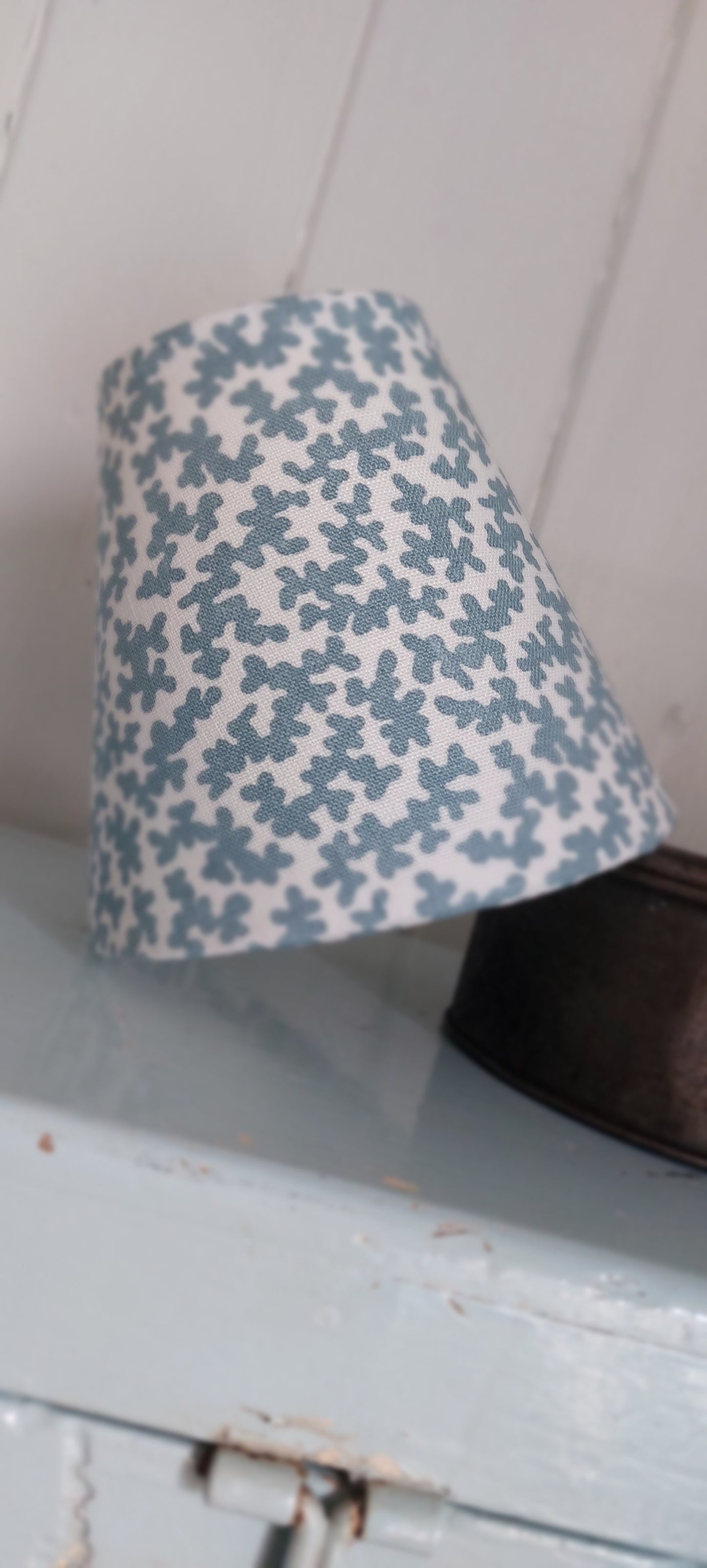 Colefax and Flower Teal Sea Candle Clip Lampshade Wall lights