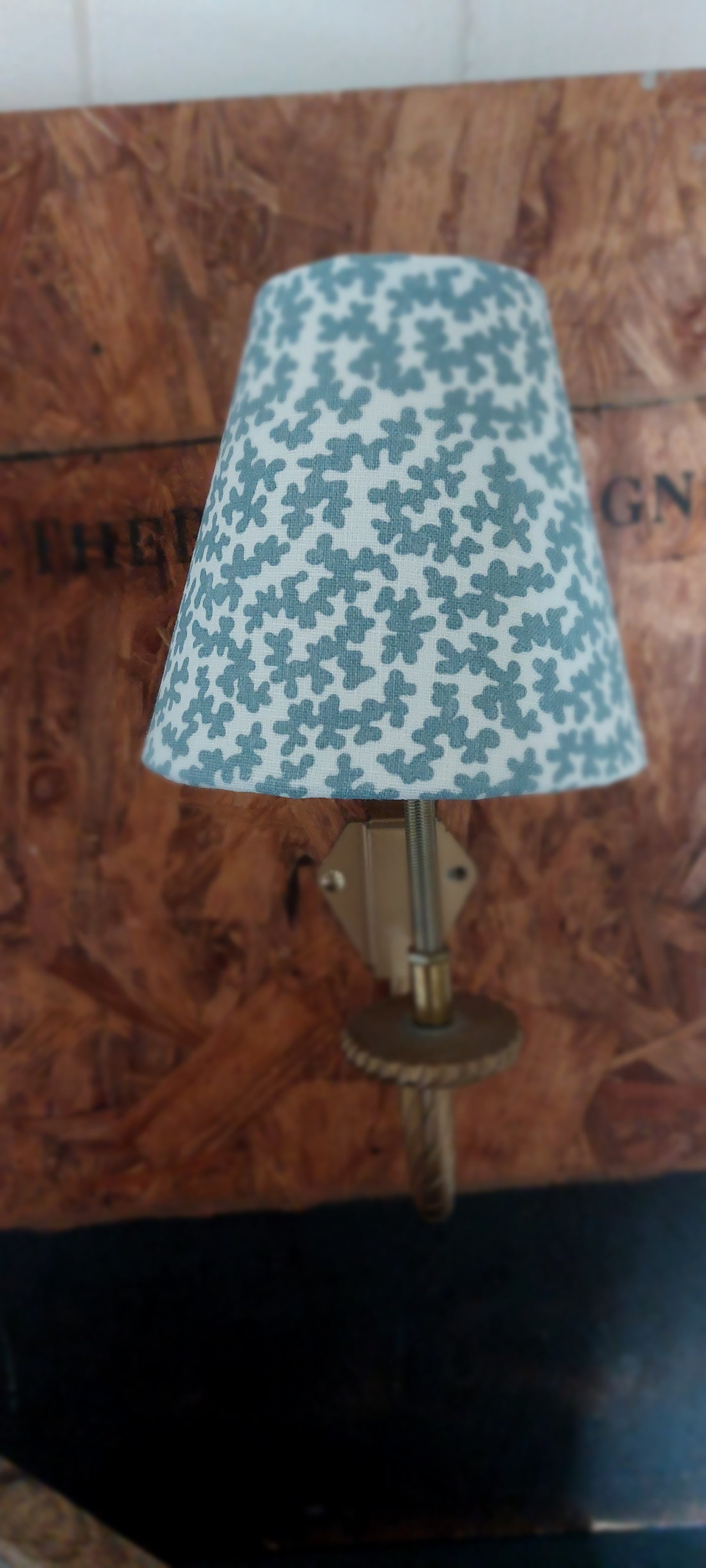 Blue candle clip lamp shade colefax Uk