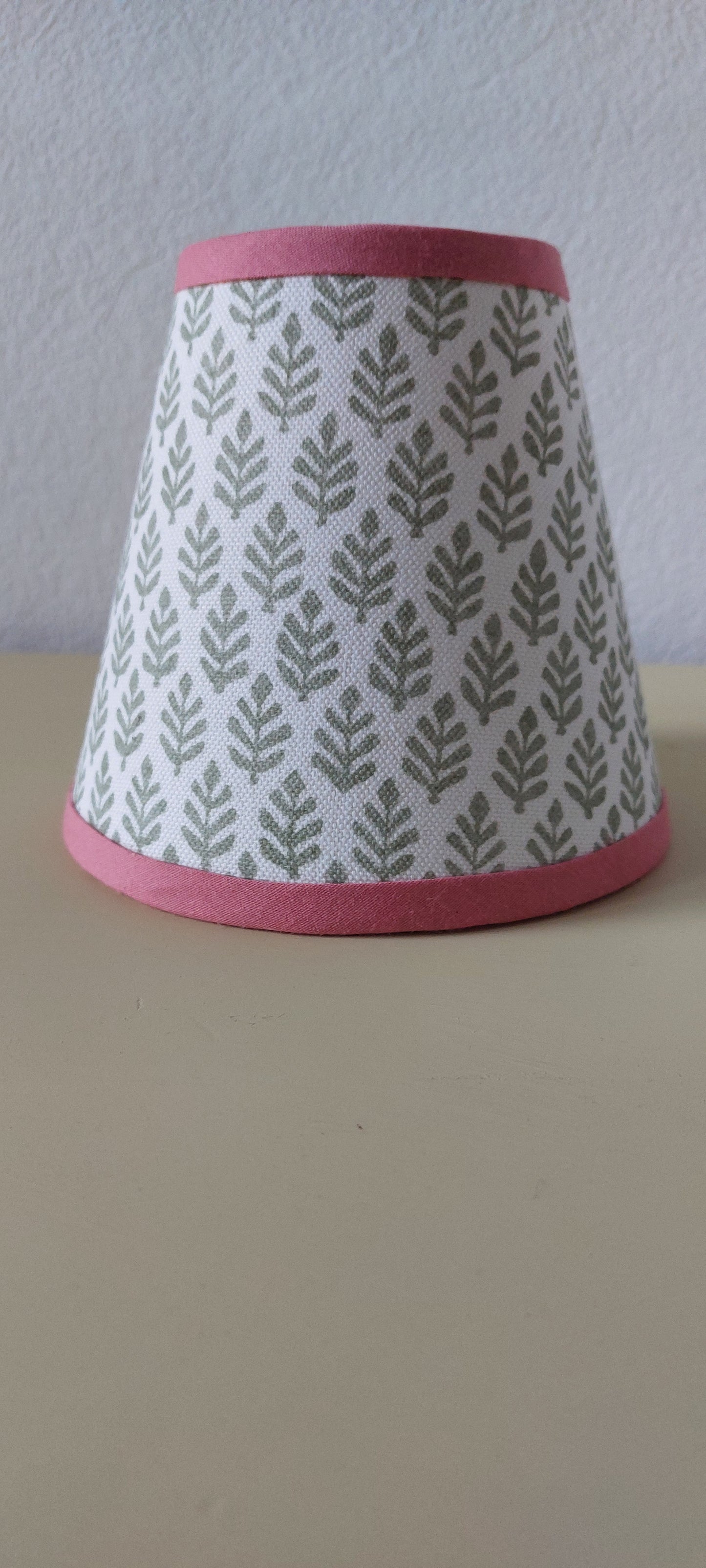 Green Leaves Candle Clip Lampshade With Color Trim Choice