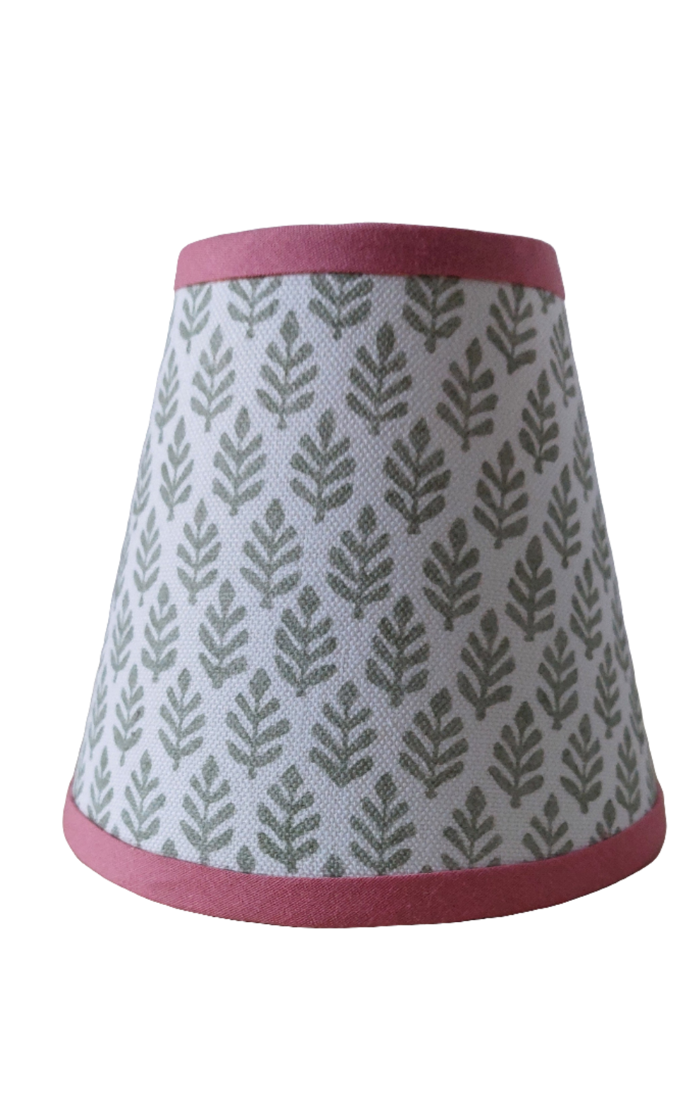 Green Leaves Candle Clip Lampshade With Color Trim Choice