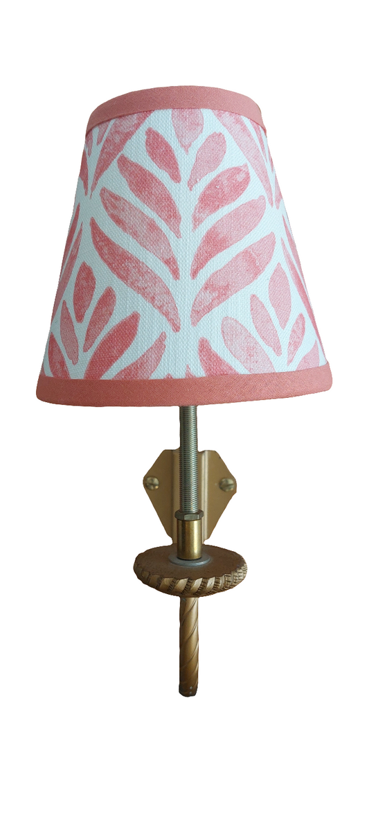 Handmade candle clip lampshade  pink floral 