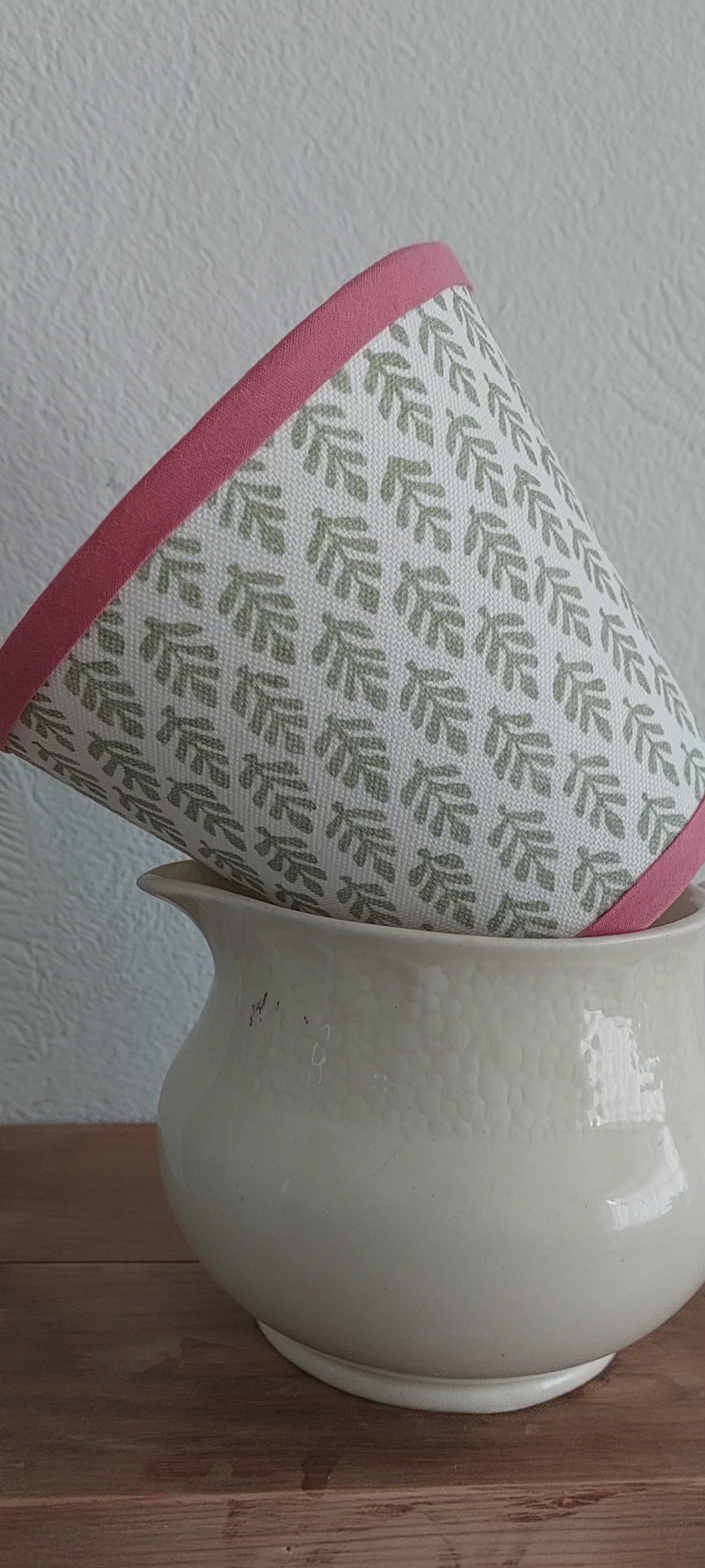 Candle clip lampshade green leaves 