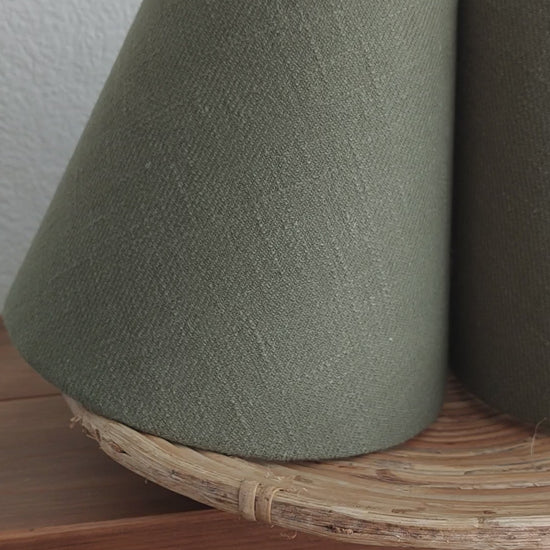 Khaki green candle clip linen lampshade 