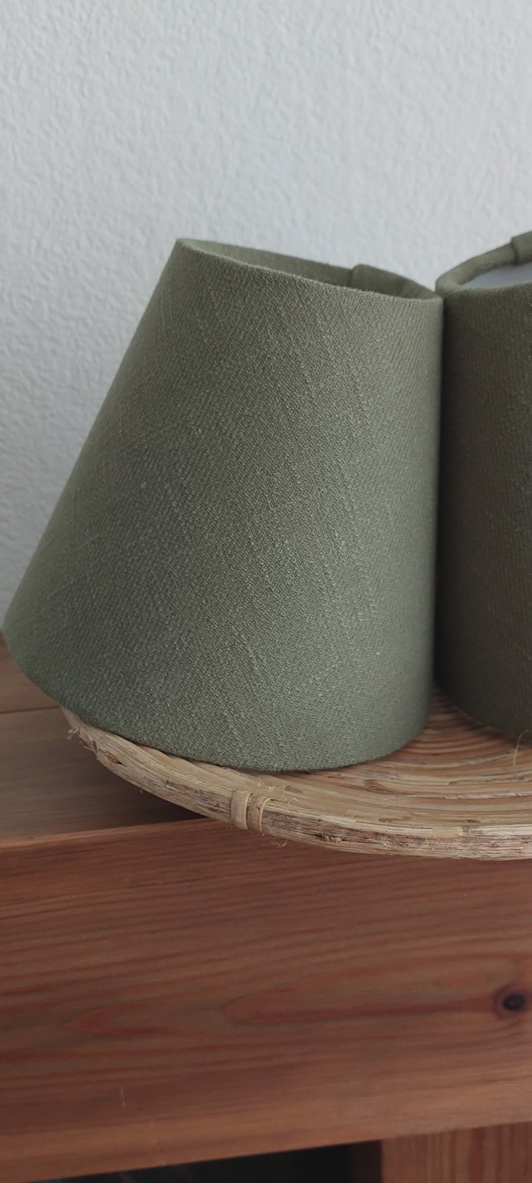 Khaki green candle clip linen lampshade 