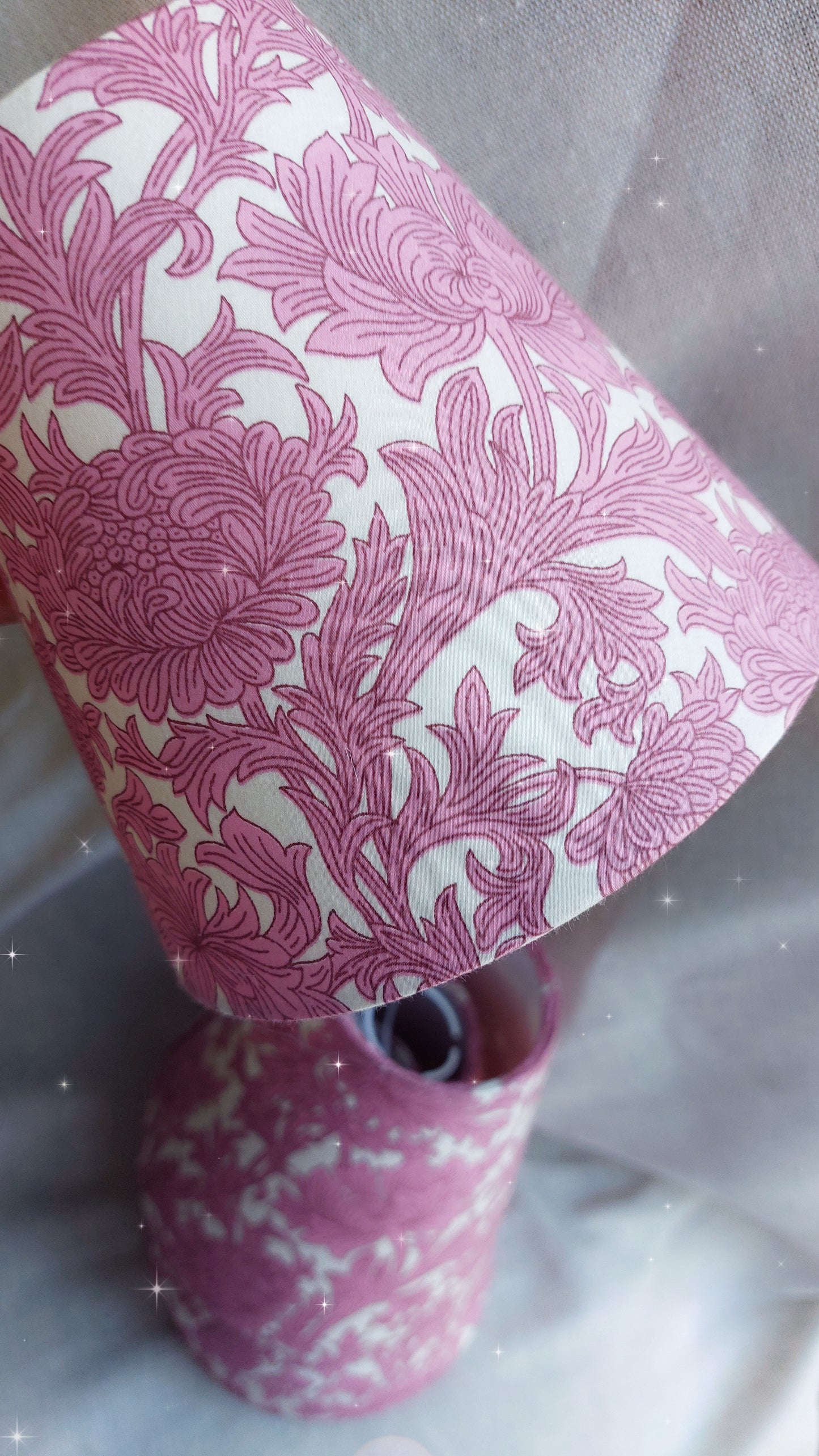 William Morris pink chrysantus candle clip scone  lampshade
