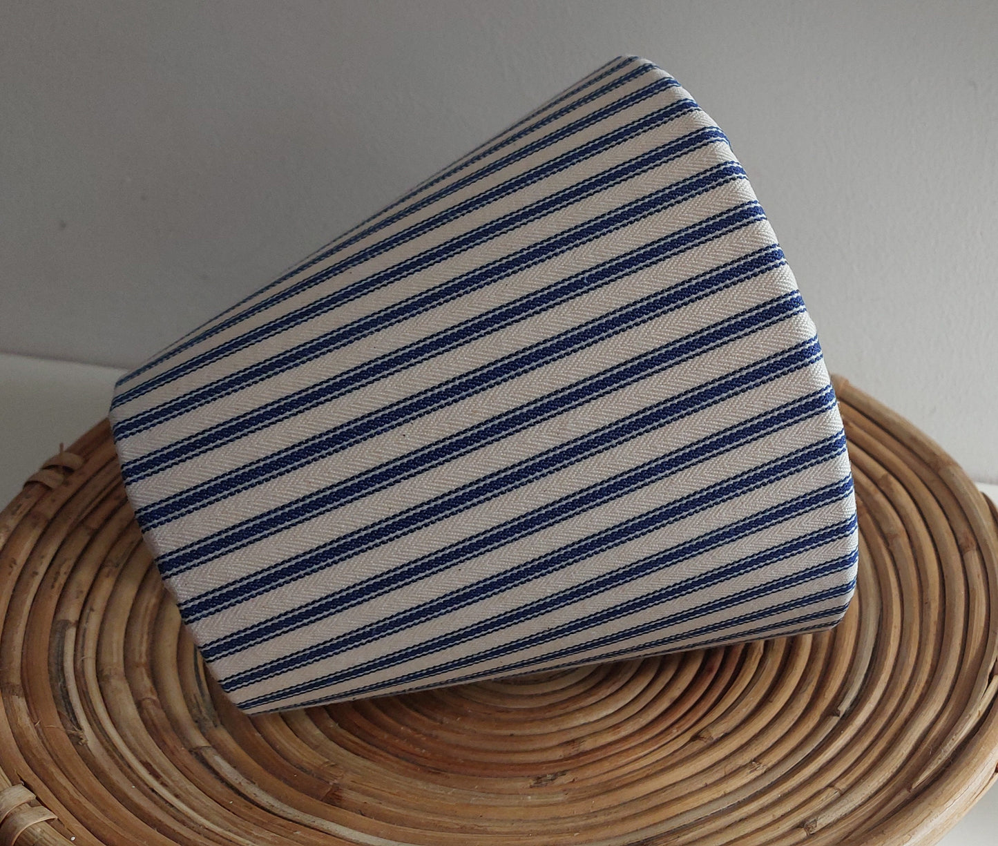 Ian Mankin navy candle clip lampshade.