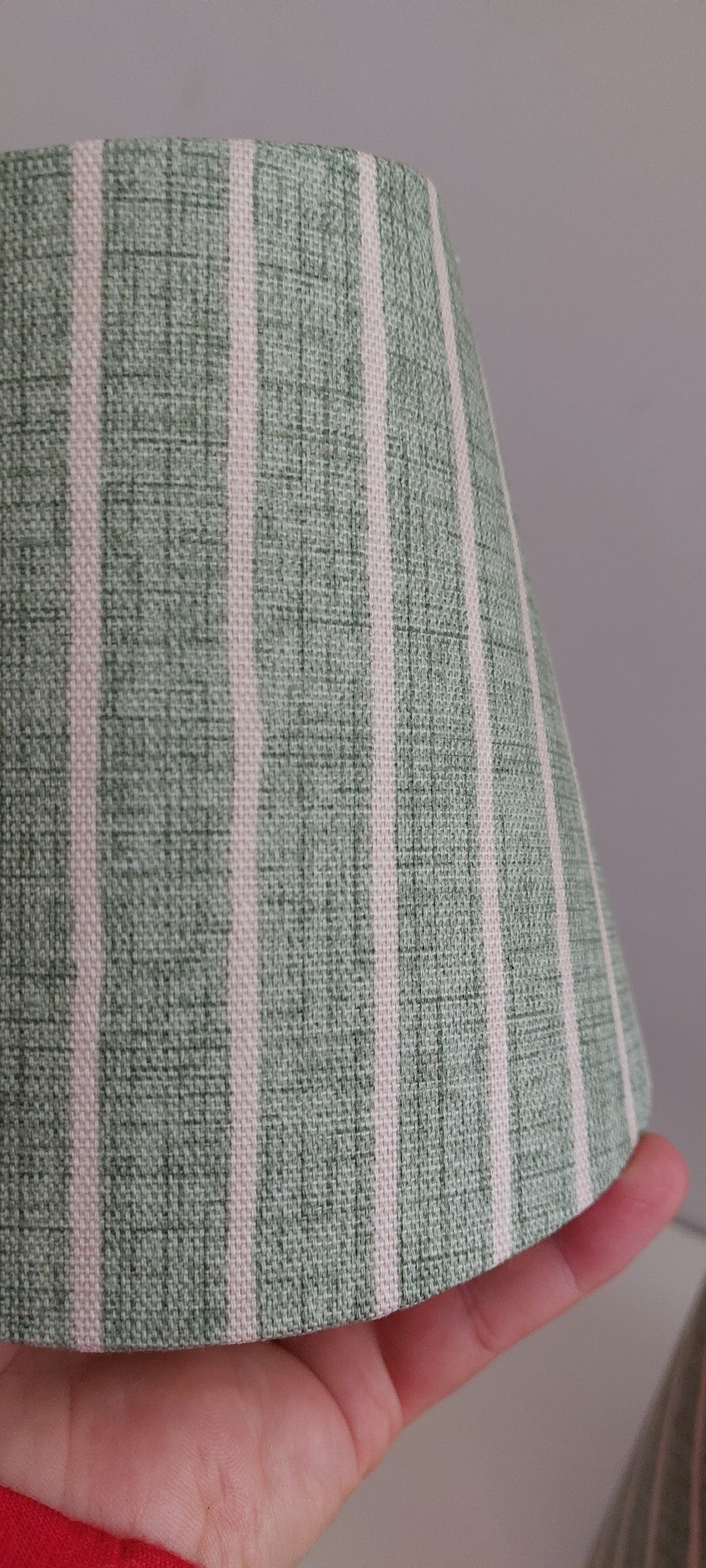 Green stripe candle clip lampshade