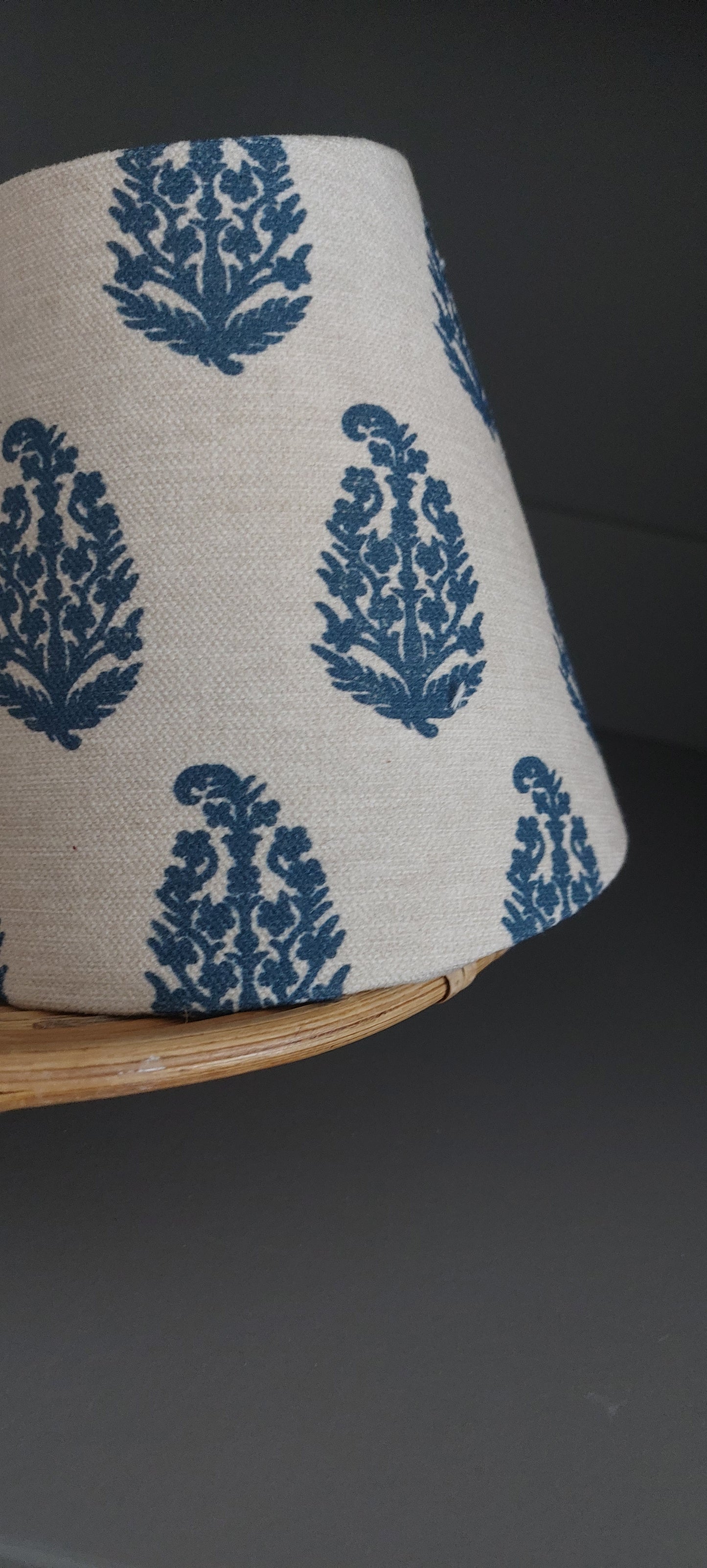 Paisley Indigo Oatmeal Candle Clip Lampshade for Wall Lights Chandeliers