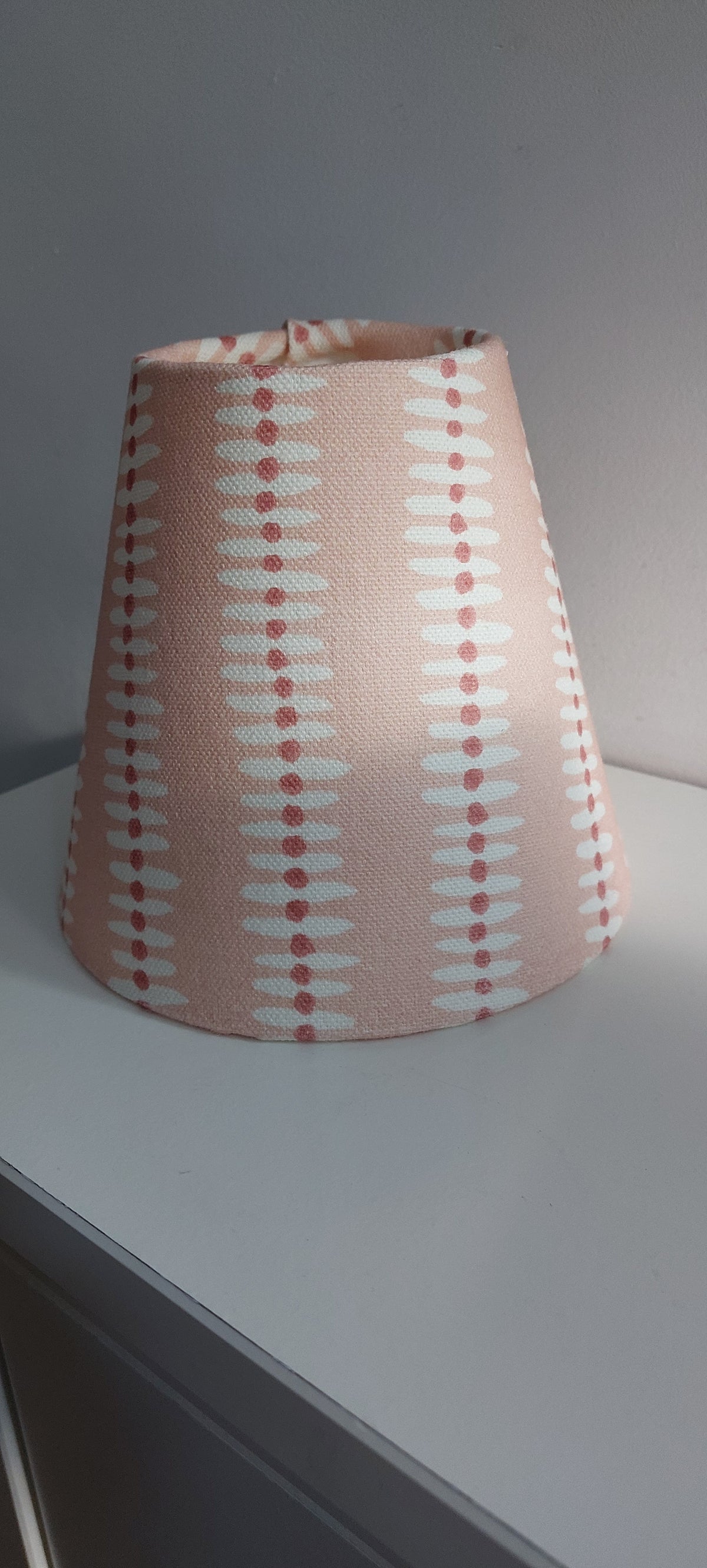 Pink candle clip lampshade.