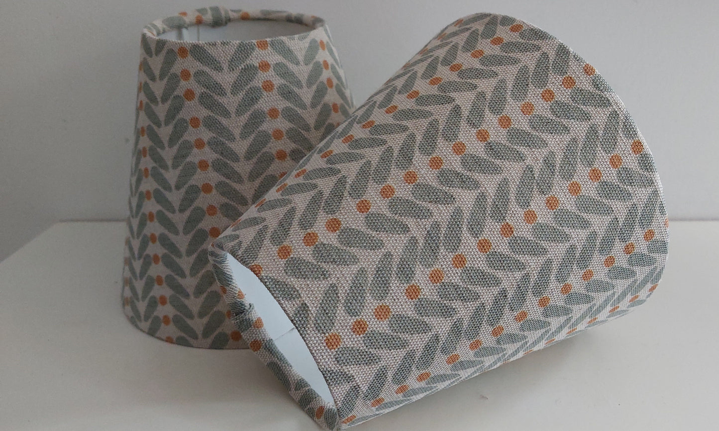 Grey Scandi wings candle clip lampshade