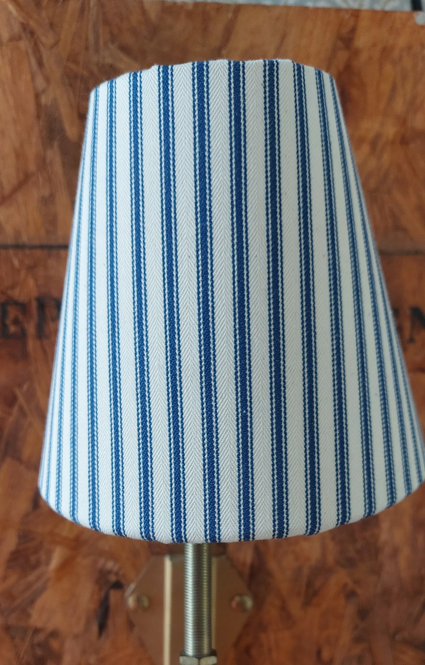 Ian Mankin navy candle clip lampshade.