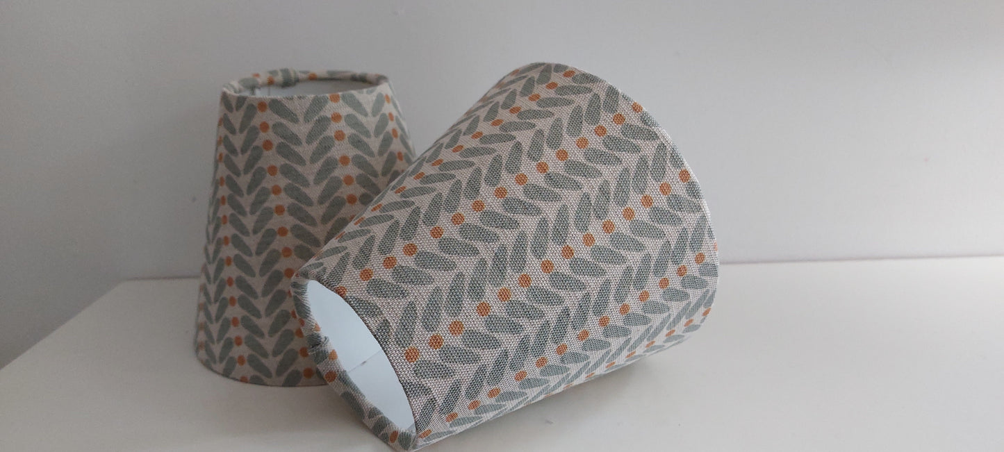 Grey Scandi wings candle clip lampshade