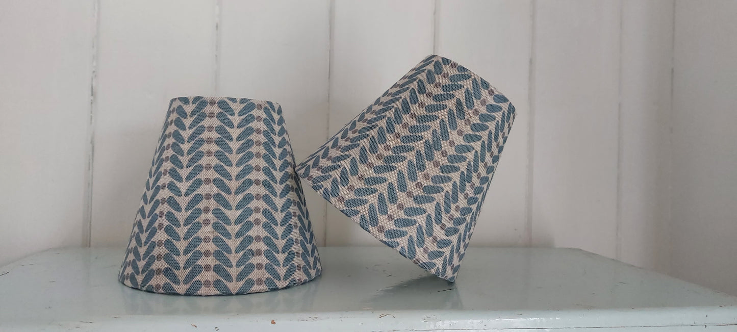 Scandi Blue Linen  Candle Clip  Lampshade