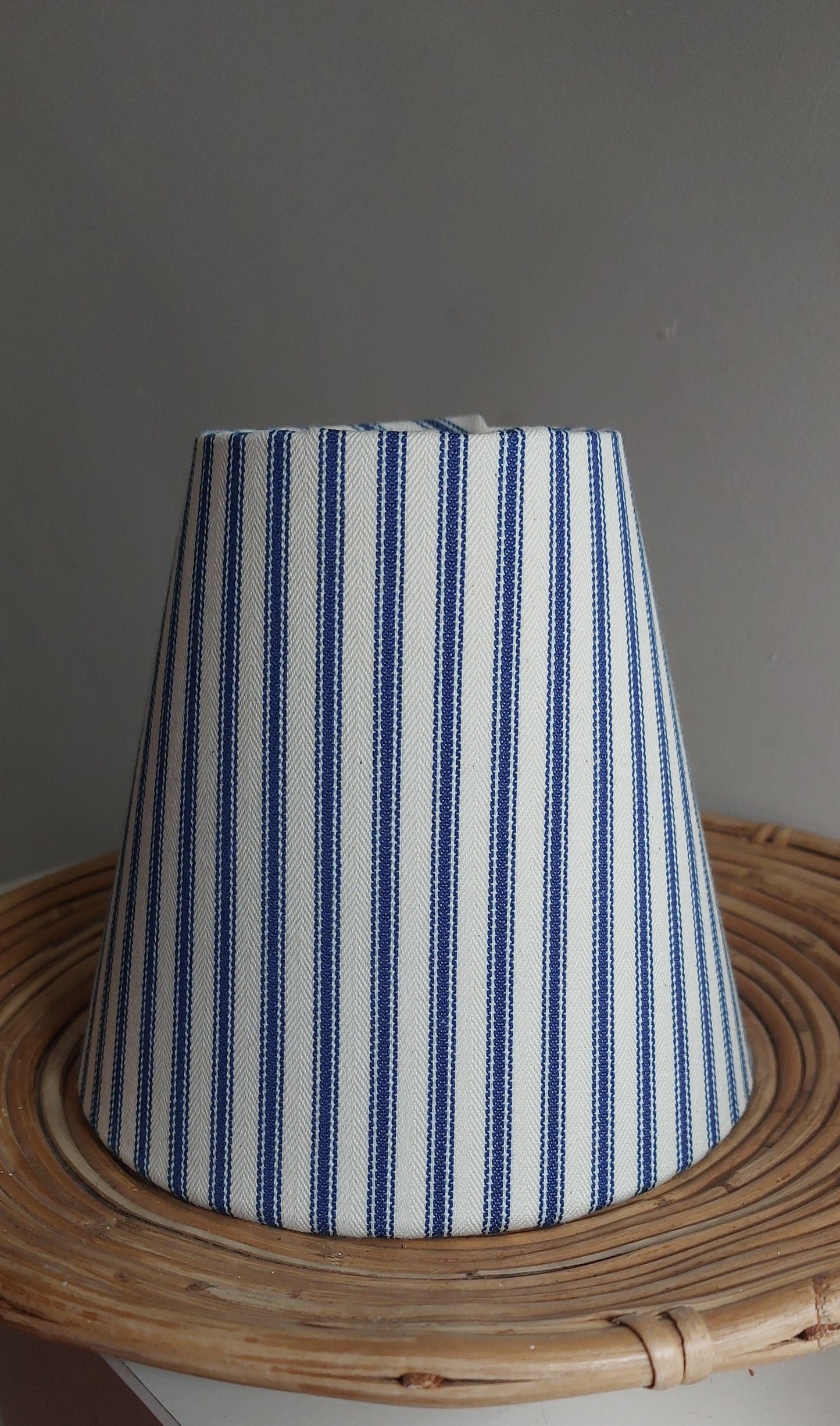 Ian Mankin navy candle clip lampshade.
