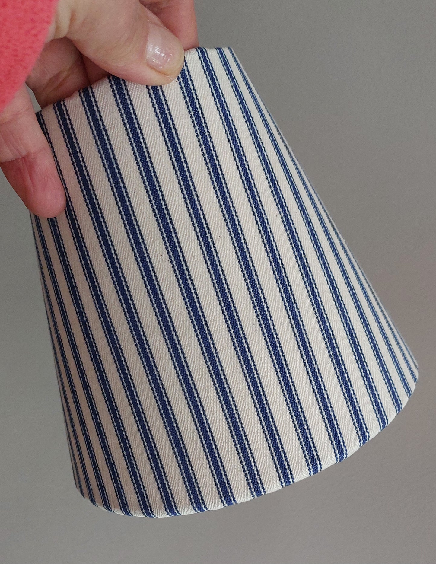 Ian Mankin navy candle clip lampshade.