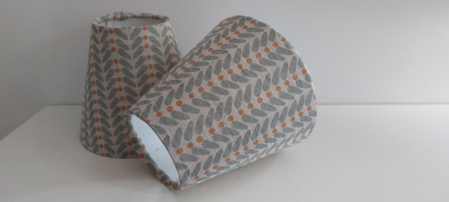 Grey Scandi wings candle clip lampshade