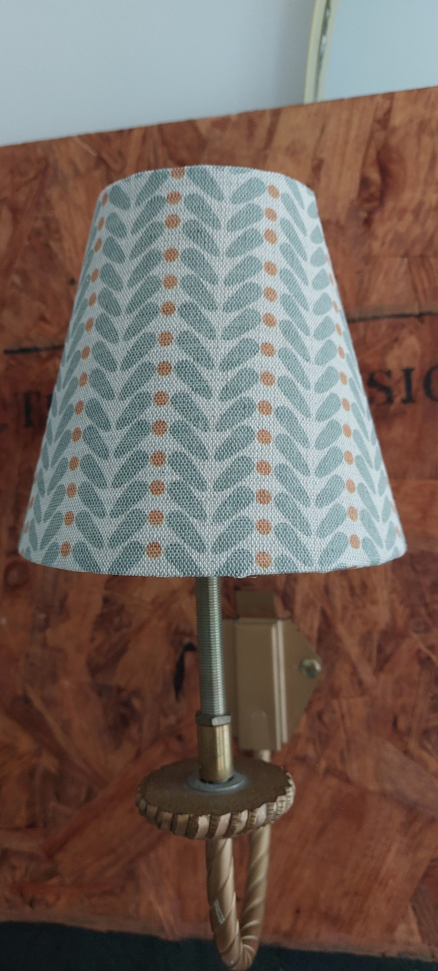 Grey Scandi wings candle clip lampshade