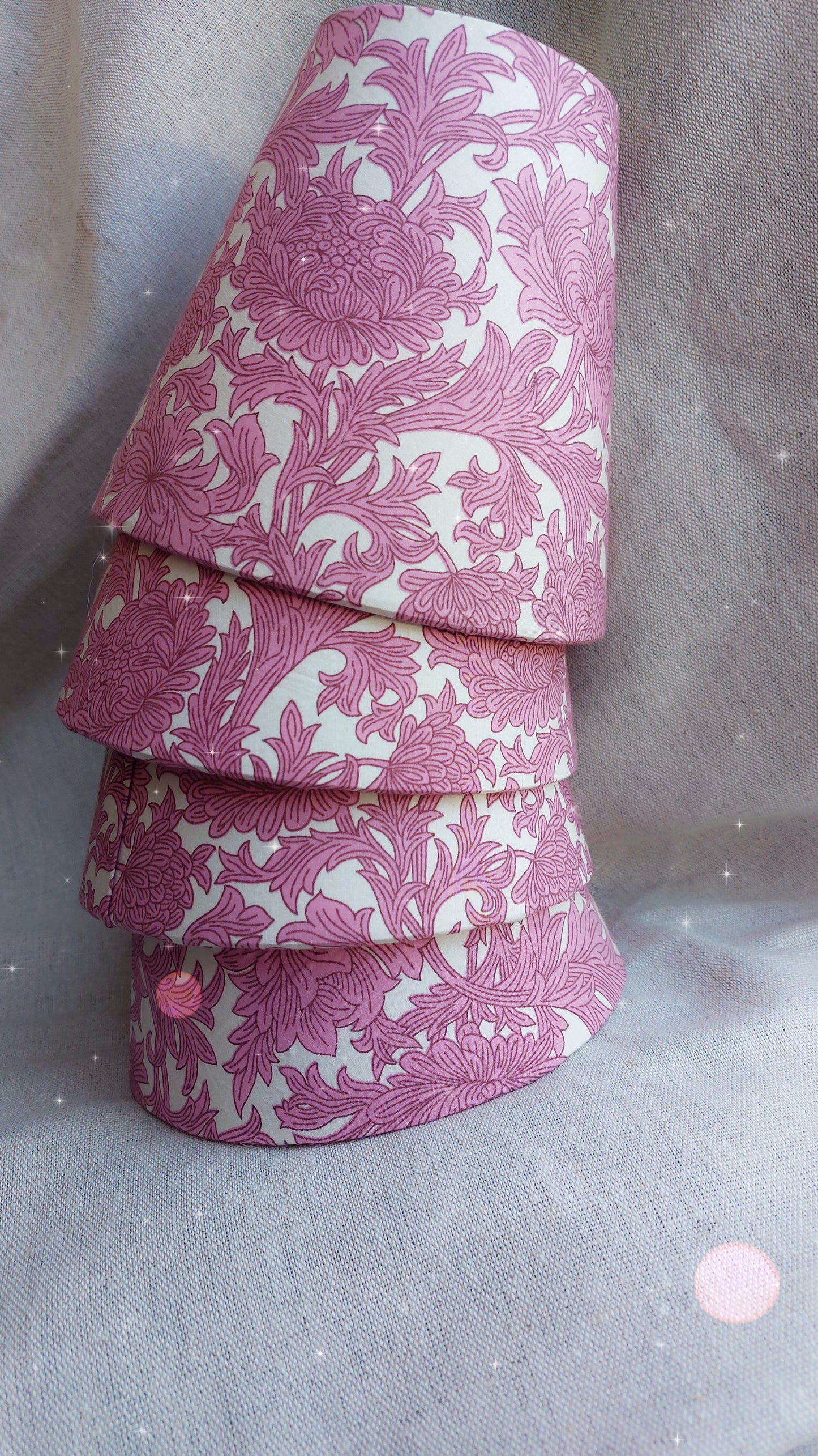 William Morris pink chrysantus candle clip scone  lampshade