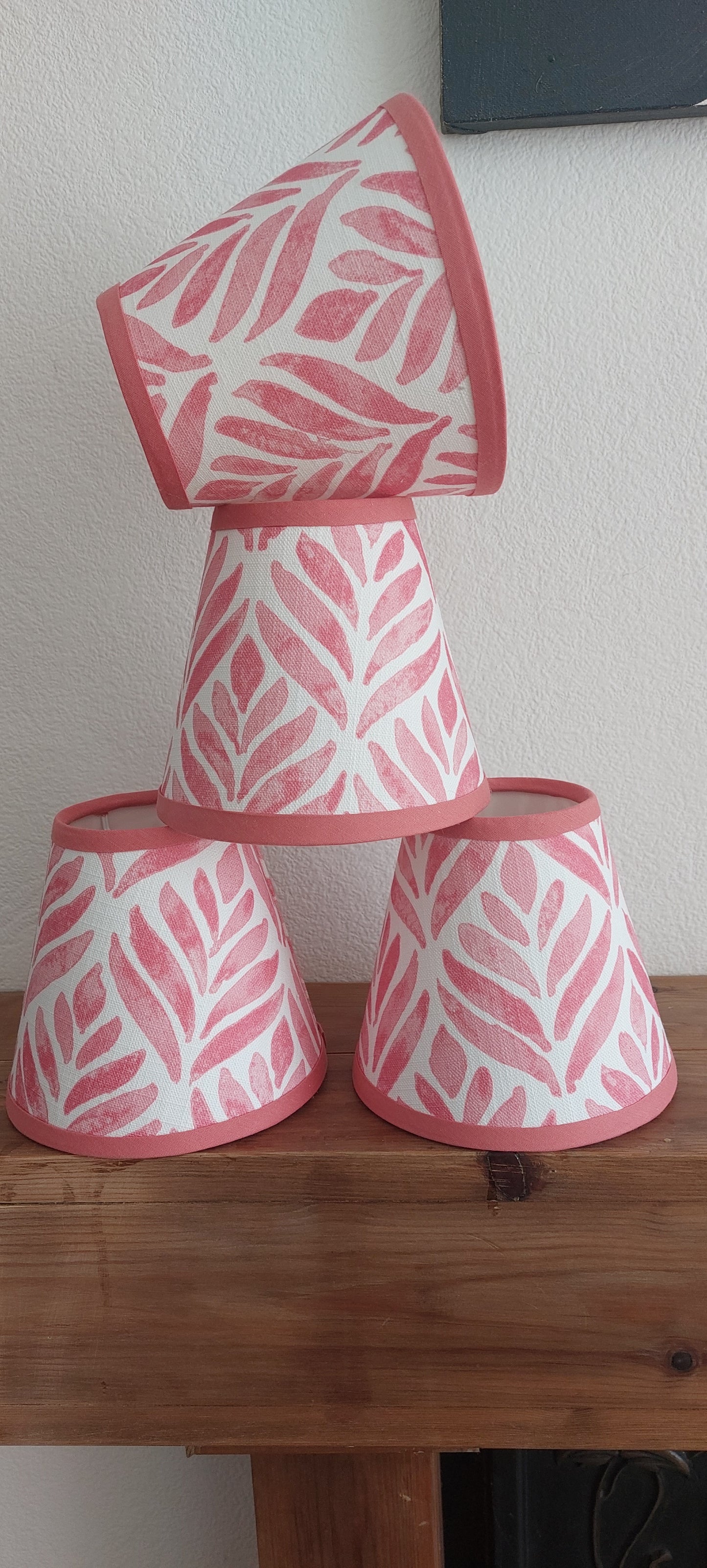 Pink floral candle clip handmade lampshade 