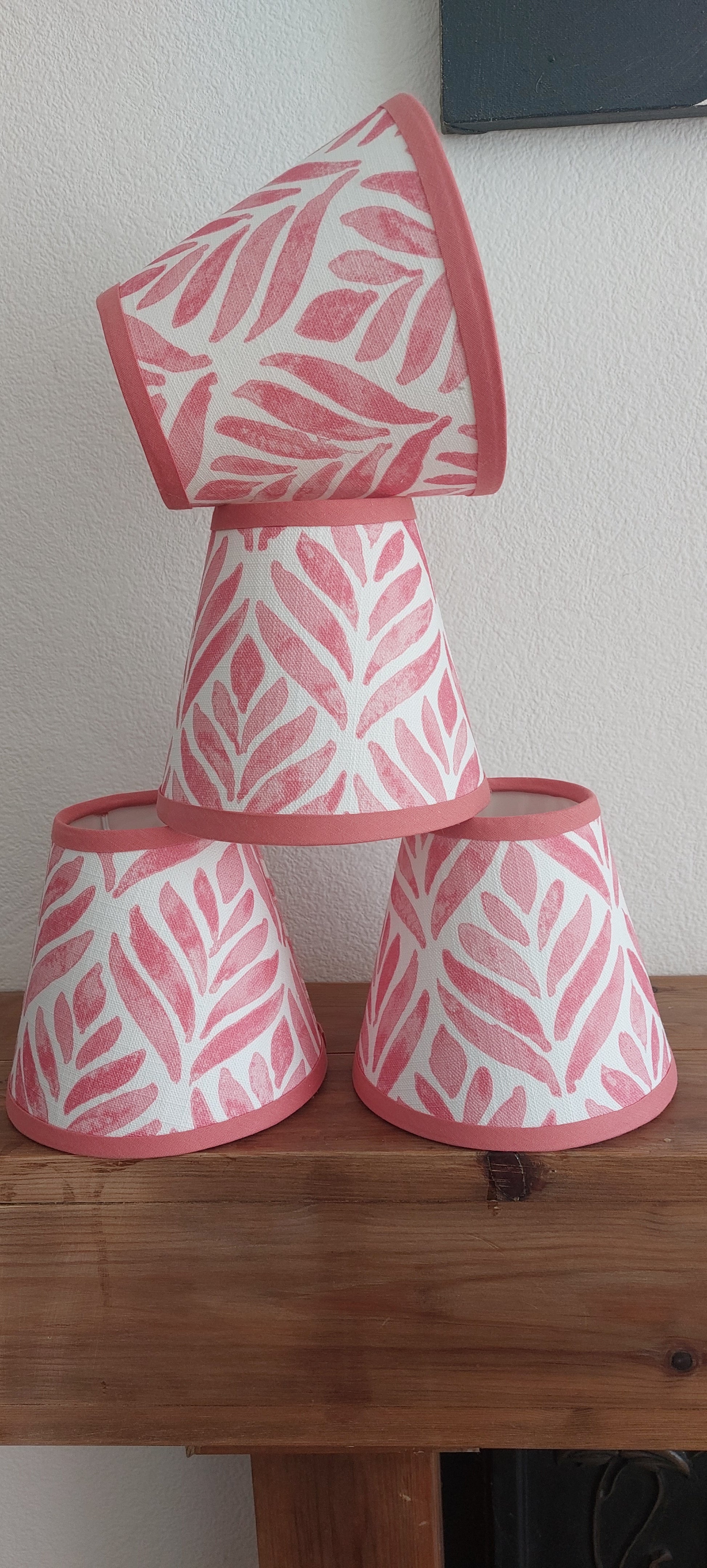 Pink floral candle clip handmade lampshade 