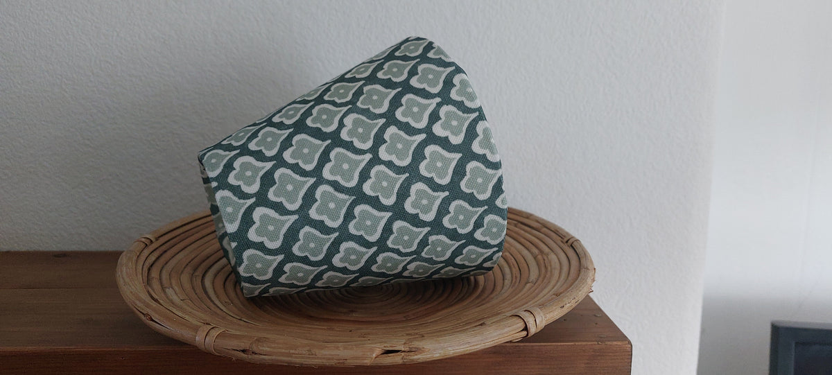 Block pint Sage candle clip lampshade