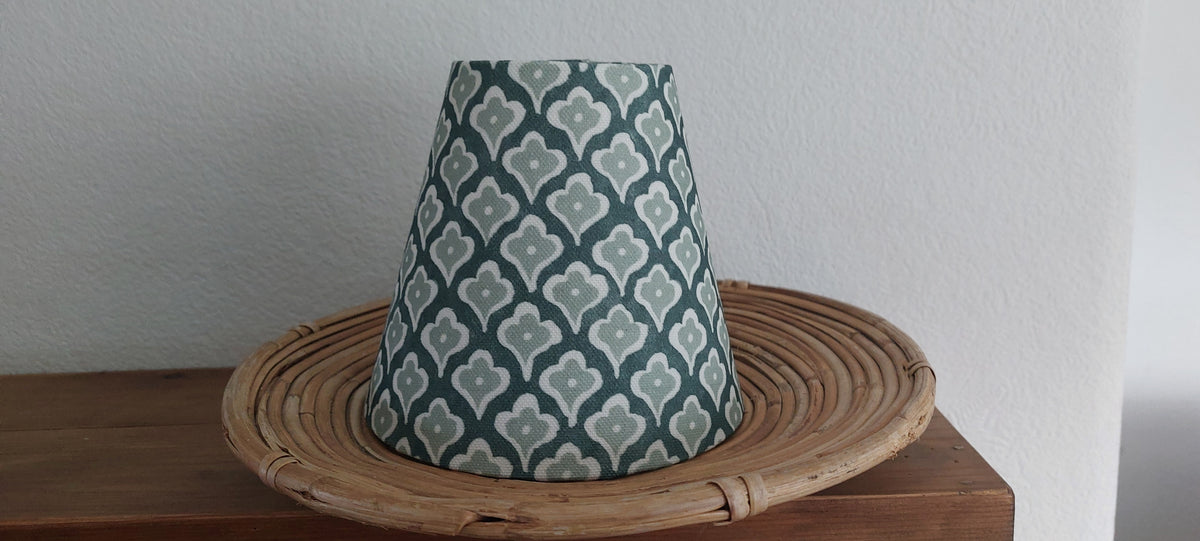 Block pint Sage candle clip lampshade