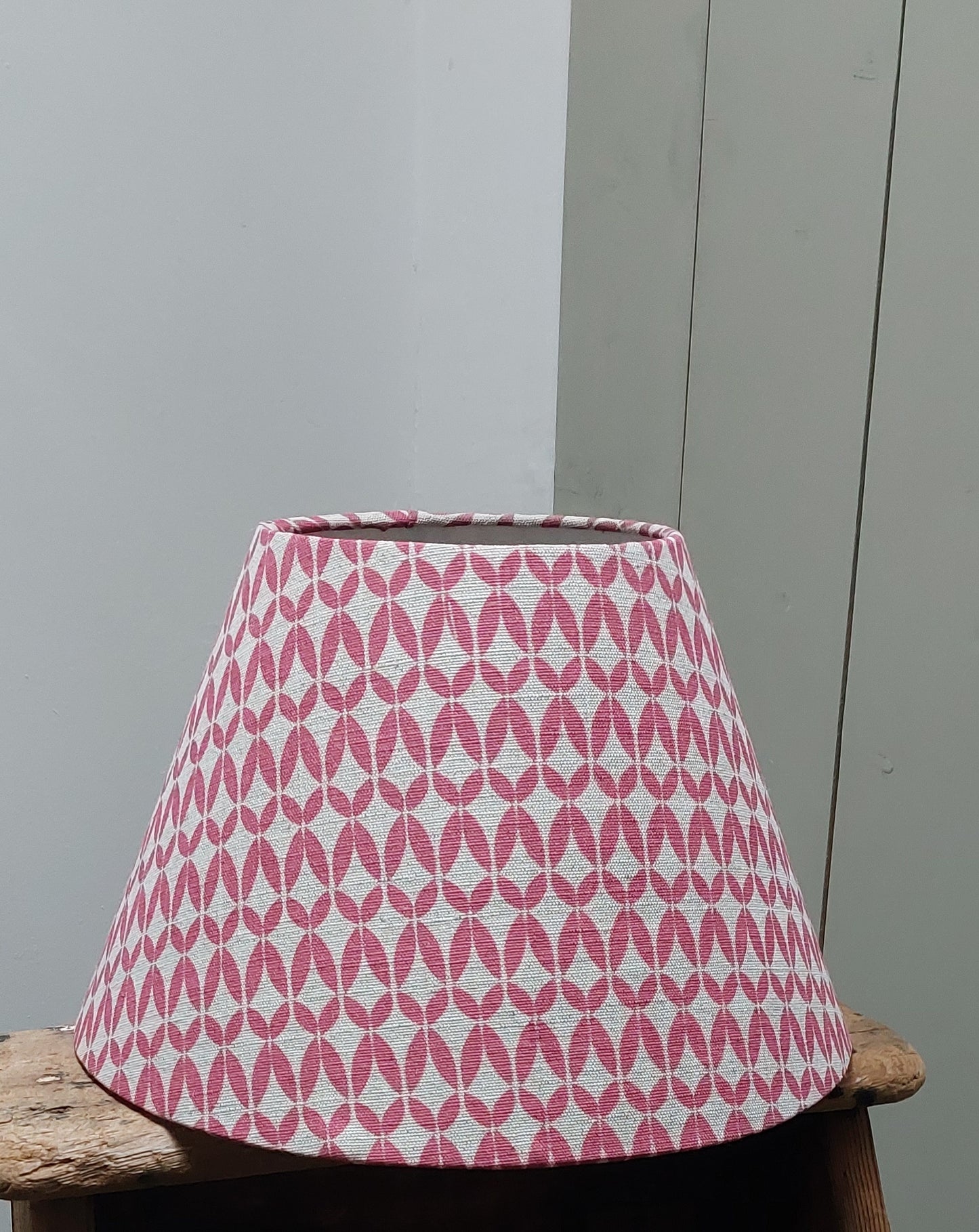 Linen Red handmade  tapered lampshade