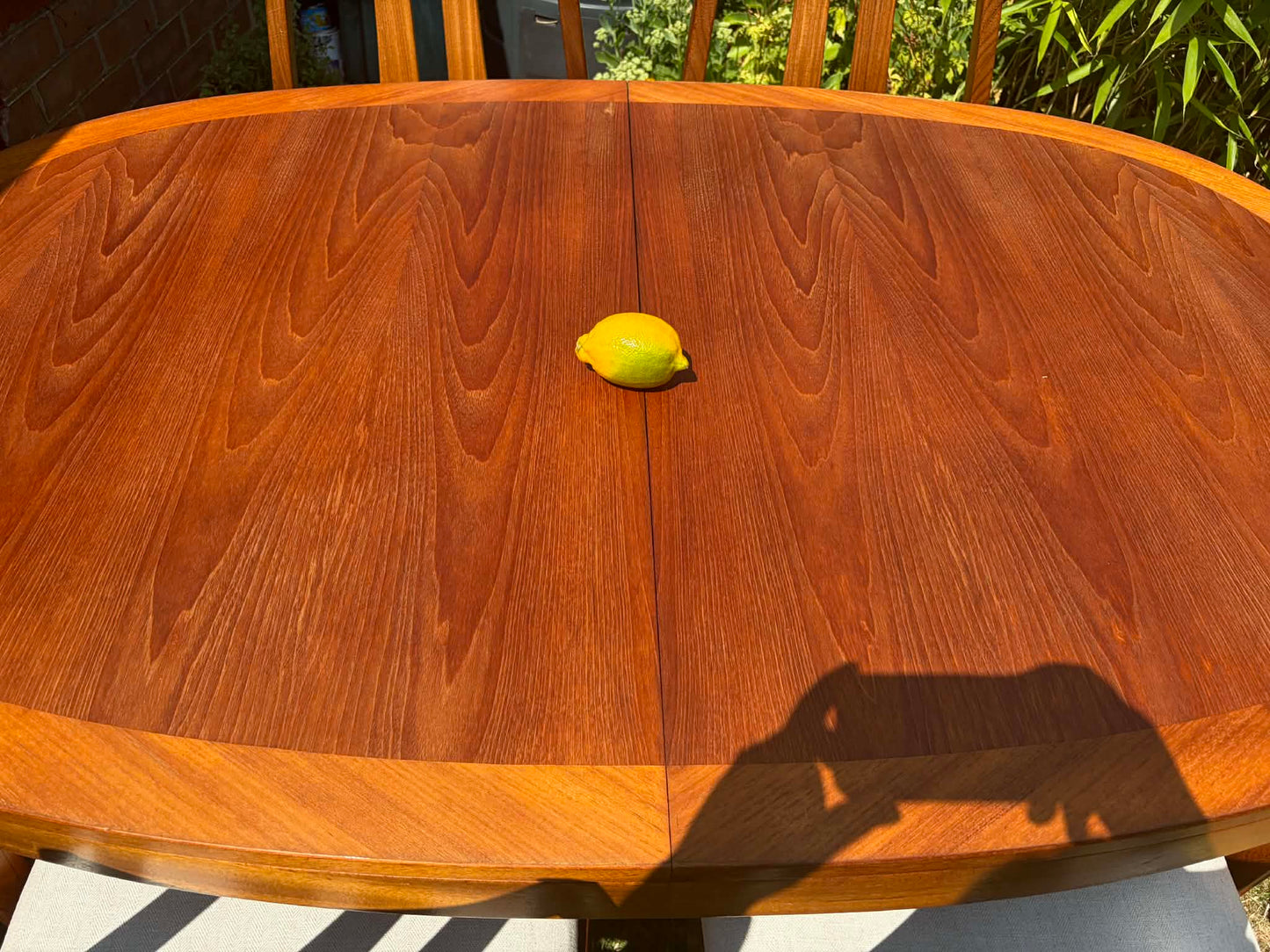 Nathan dining table with 6 chairs extending MCM Teak wood