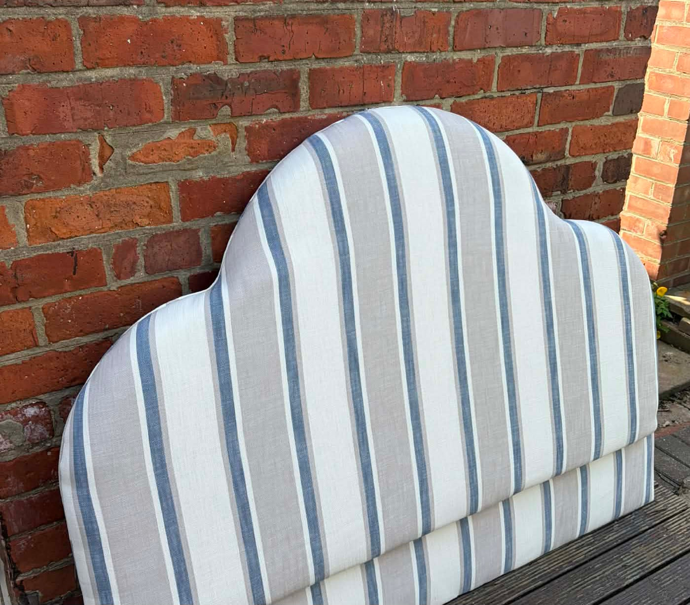 Cloud headboard coastal stripe