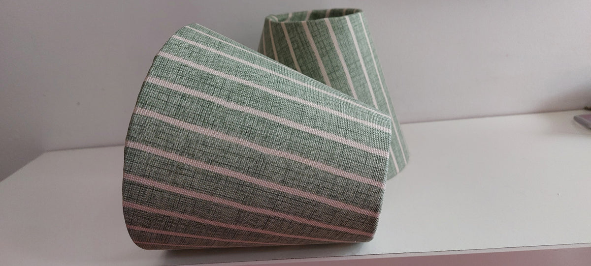 Green stripe candle clip lampshade