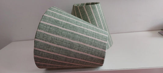 Green stripe candle clip lampshade