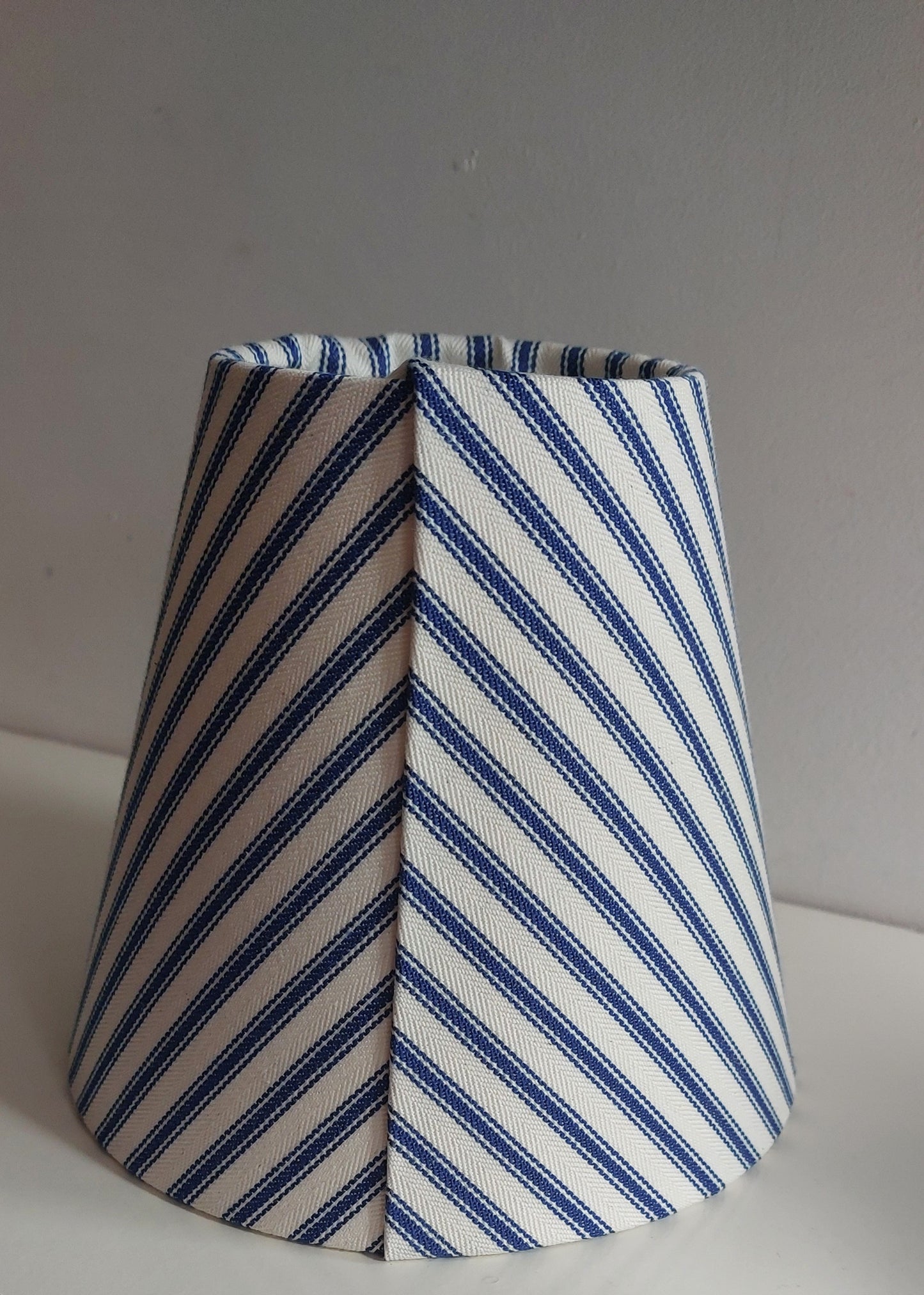 Ian Mankin navy candle clip lampshade.