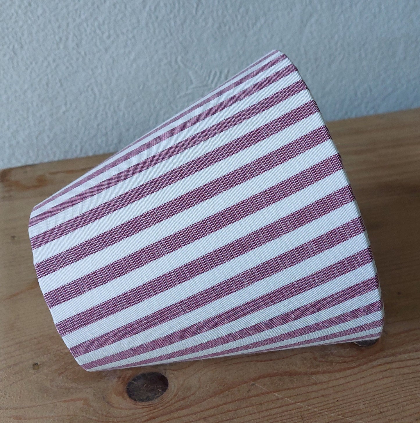 Candy Stripe Burgundy  Candle Clip Lampshade Small Beside