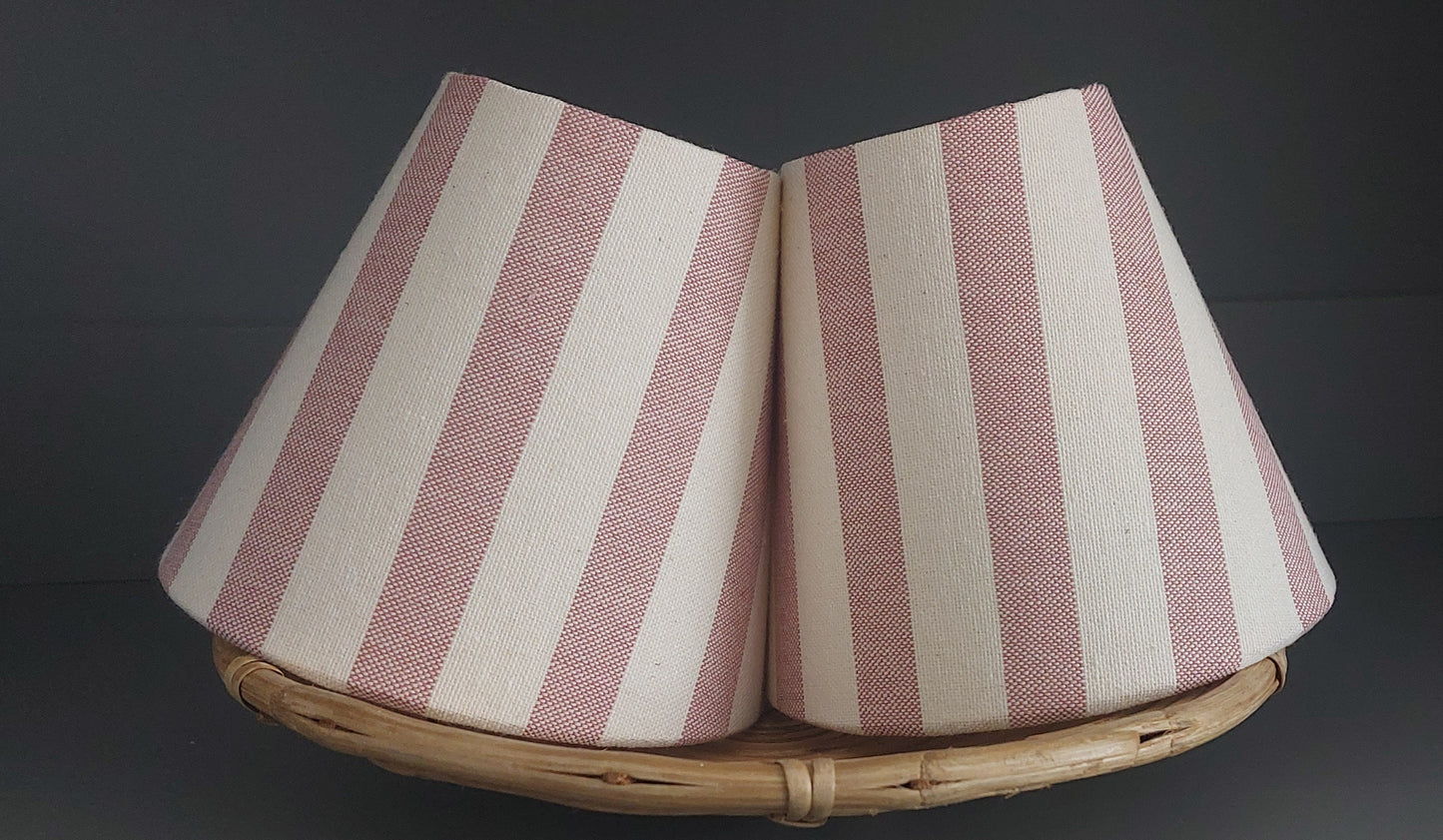 Rose pink stripes candle clip lampshade for chandeliers
