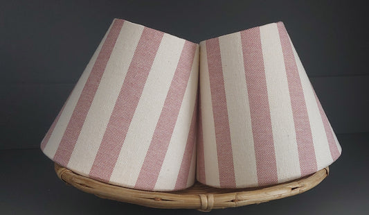 Rose pink stripes candle clip lampshade for chandeliers