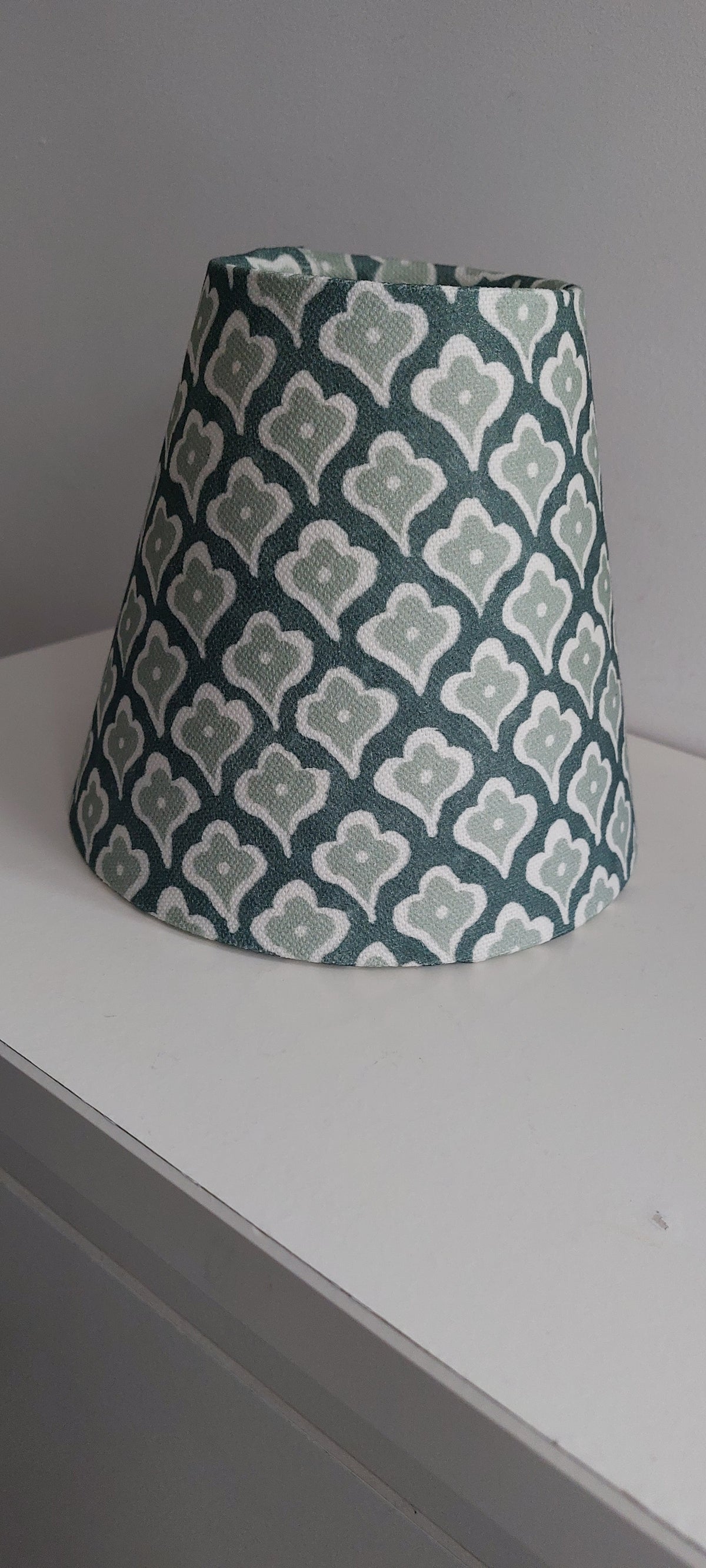 Block pint Sage candle clip lampshade
