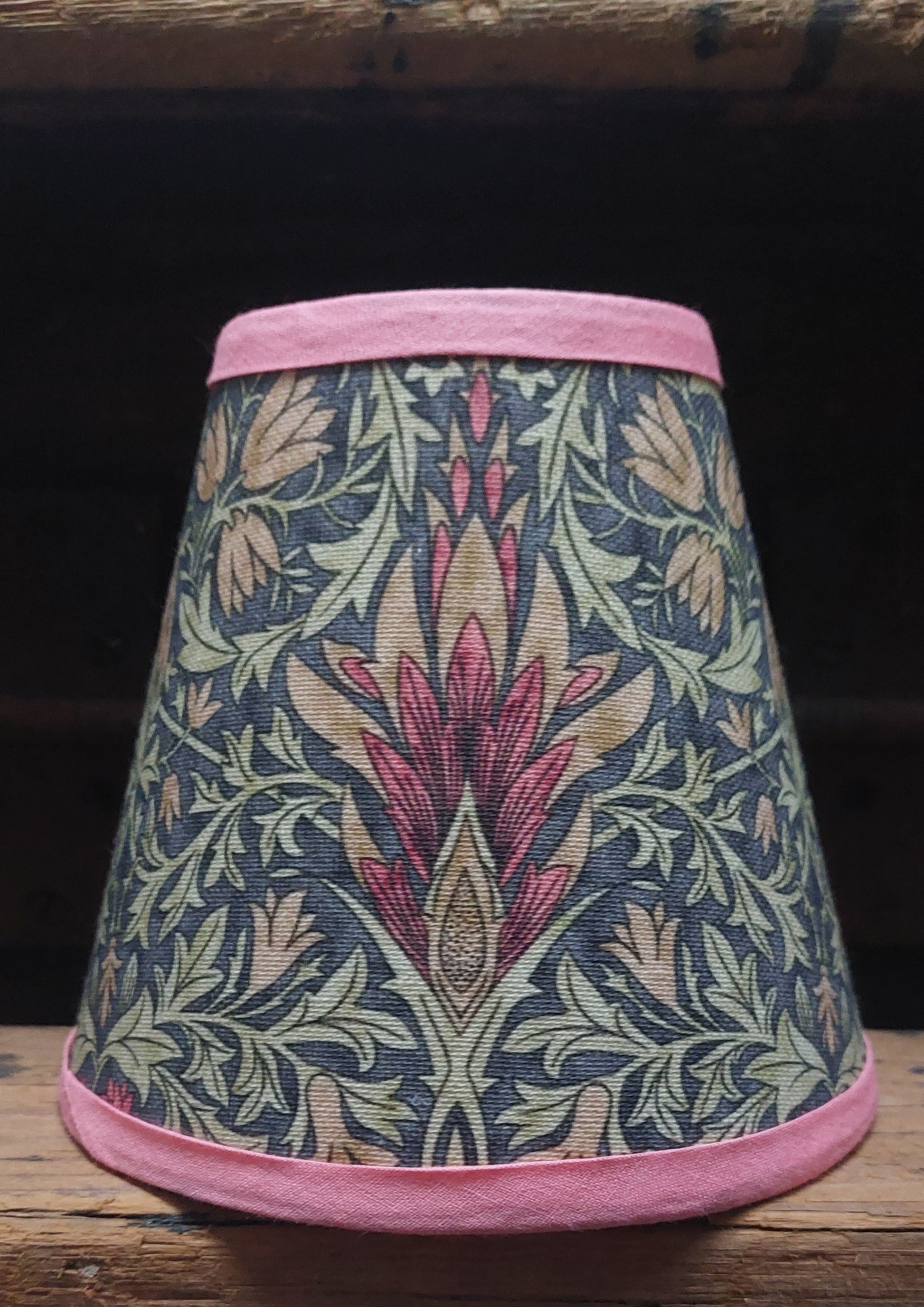 William Morris candle clip lampshade snakeshead 