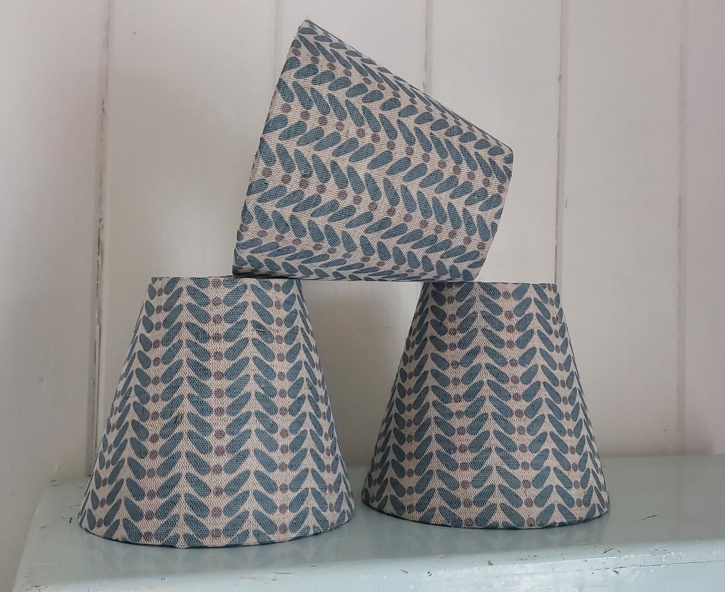 Scandi Blue Linen  Candle Clip  Lampshade