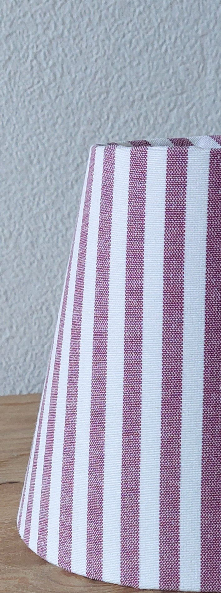 Candy Stripe Burgundy  Candle Clip Lampshade Small Beside