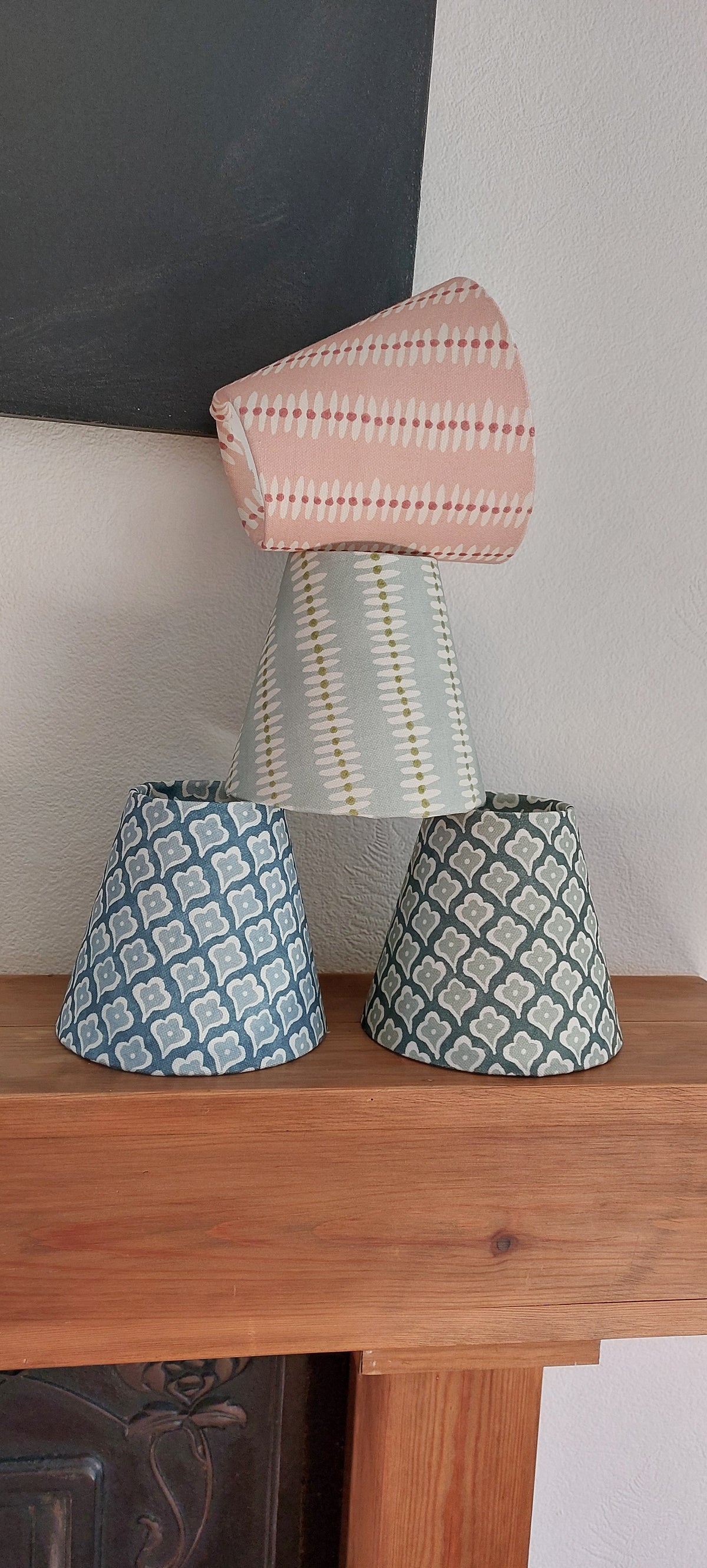 Pink candle clip lampshade.