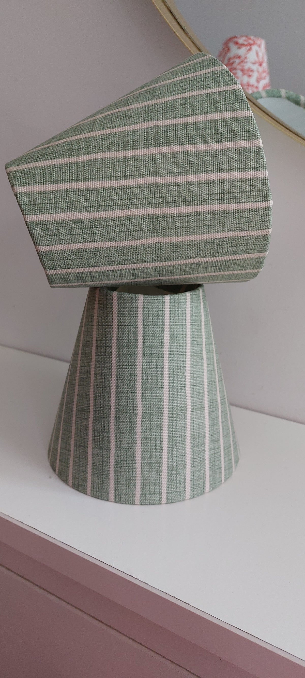 Green stripe candle clip lampshade