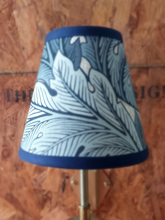 WIlliam Morris Acantus Blue Candle Clip Lampshade Small Beside