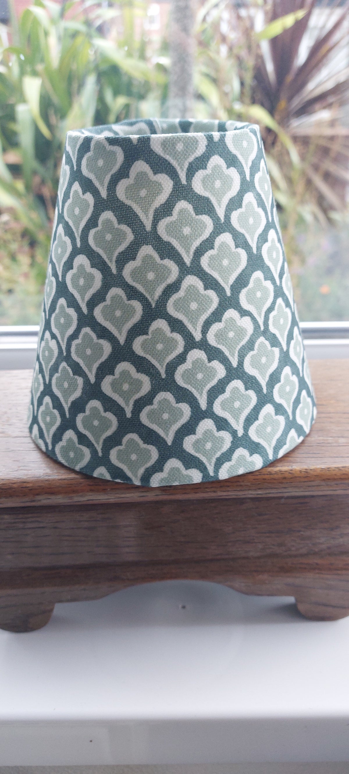 Block pint Sage candle clip lampshade