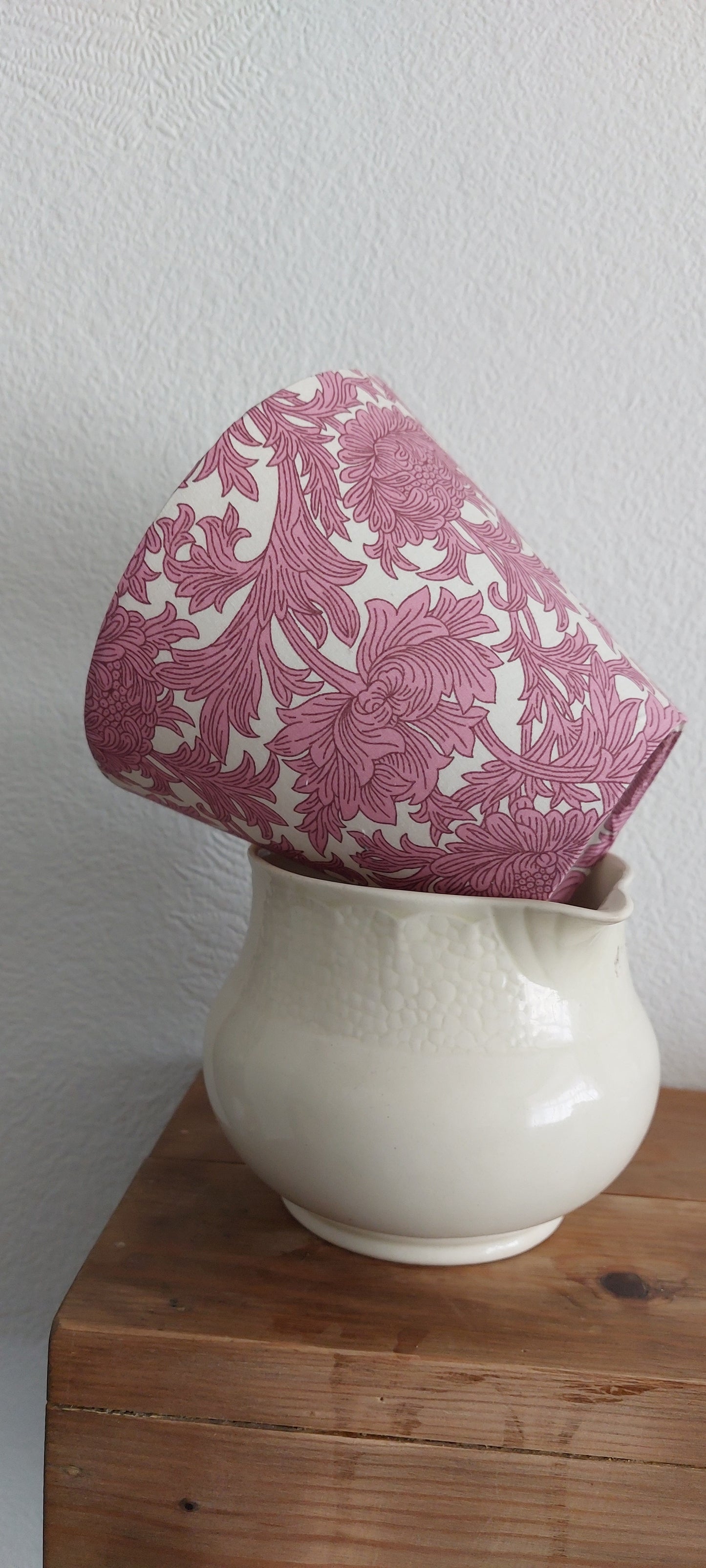 William Morris pink chrysantus candle clip scone  lampshade