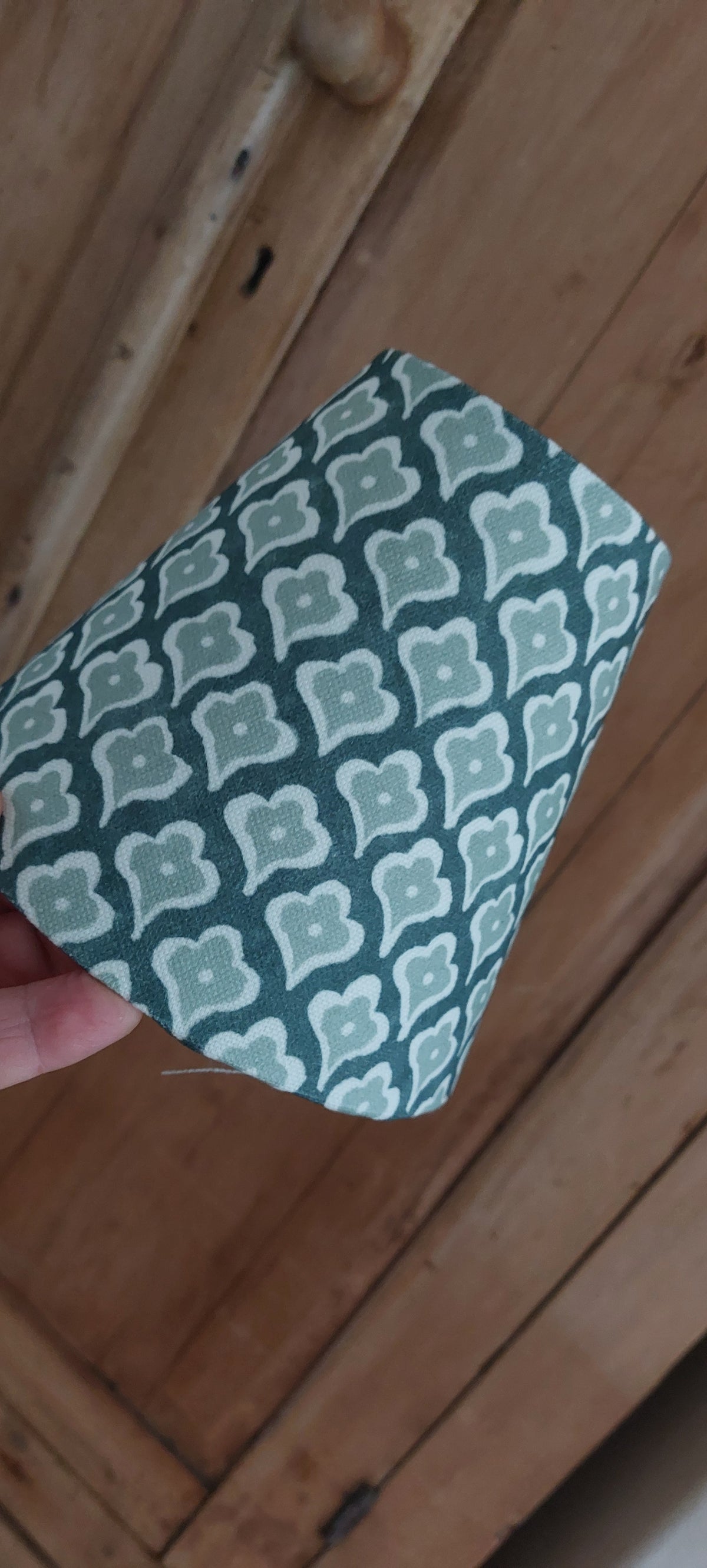 Block pint Sage candle clip lampshade