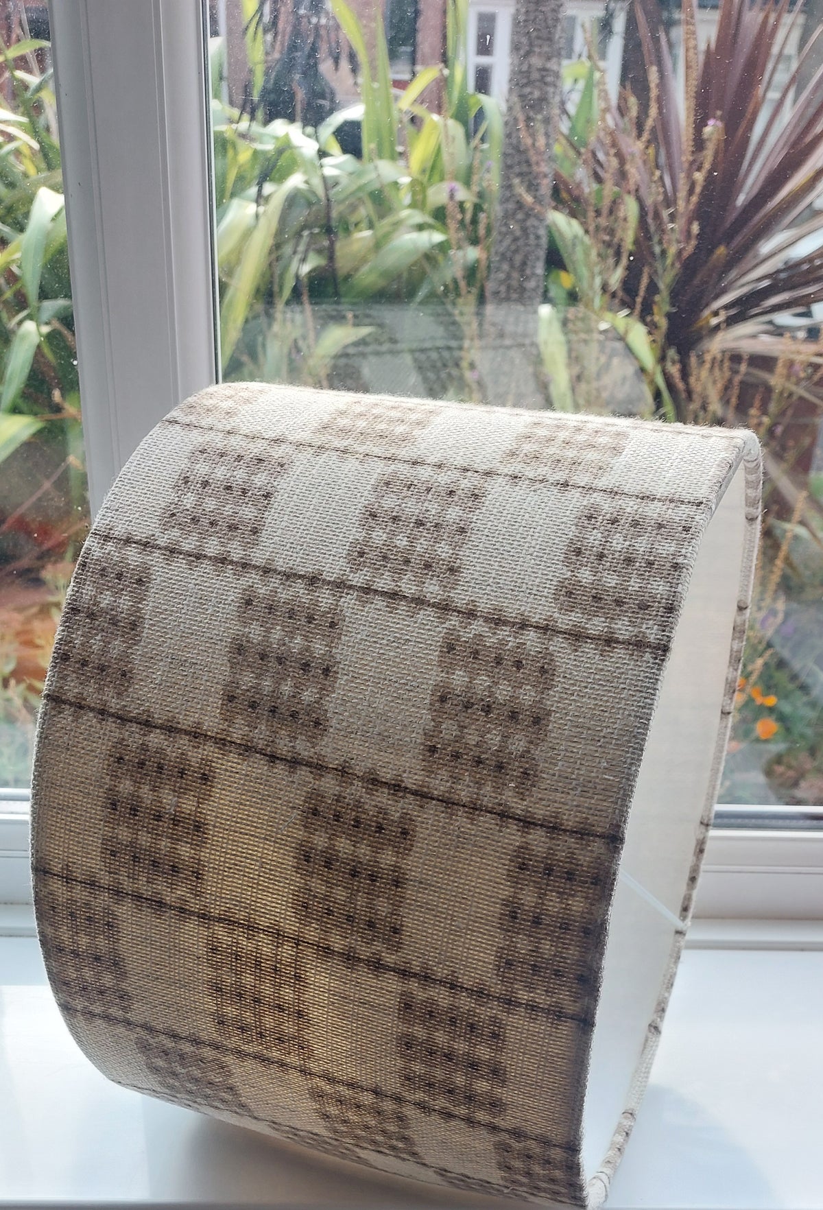 Check board linen drum or tapered lamp shade