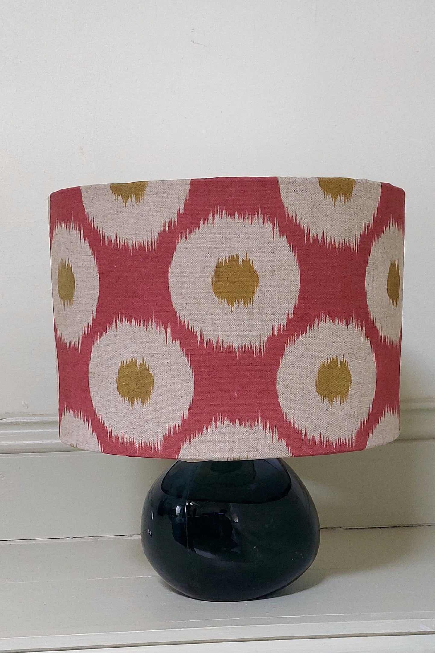 Ikat Mustard Raspberry Pendant Lamp shade