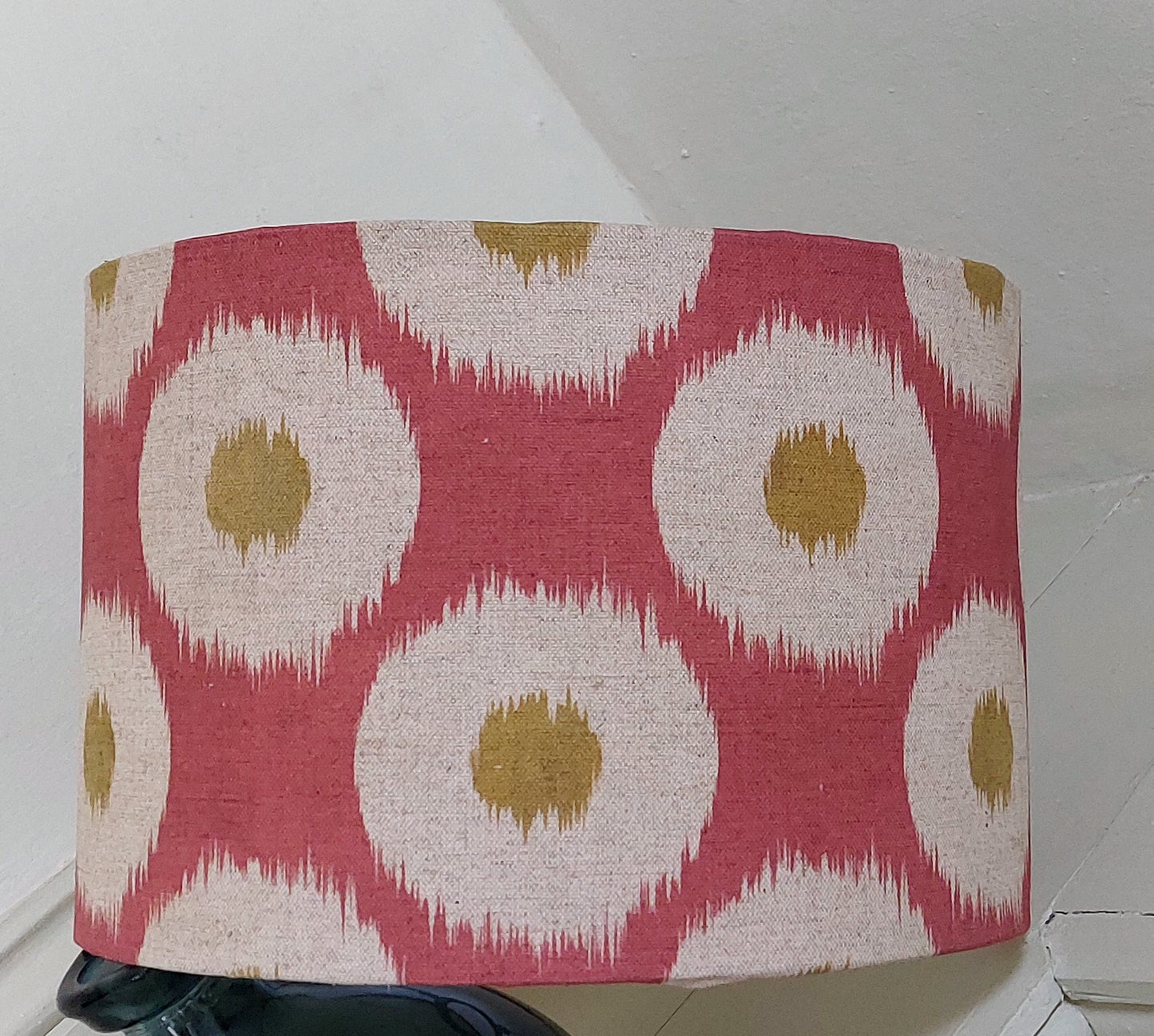 Ikat Mustard Raspberry Pendant Lamp shade