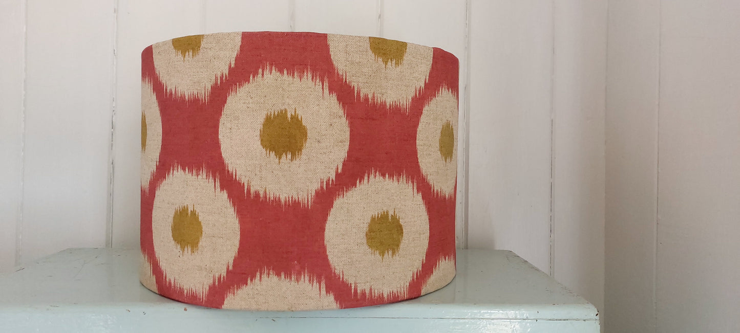 Ikat Mustard Raspberry Pendant Lamp shade