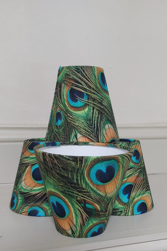 Peacock feather  Candle Clip on Lampshade